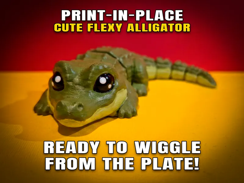 Cute Flexy Alligator (Articulated Fidget Toy)