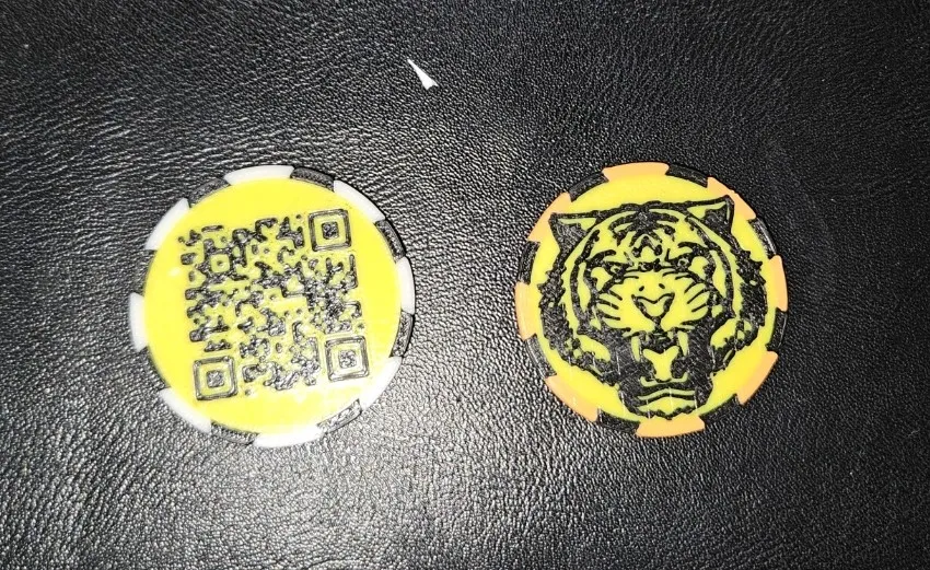 Mustard Tiger Promotional Poker Chip w QR code by iammagicmike - MakerWorld