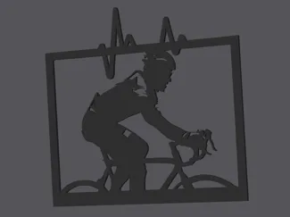 cycling frame with heart beats