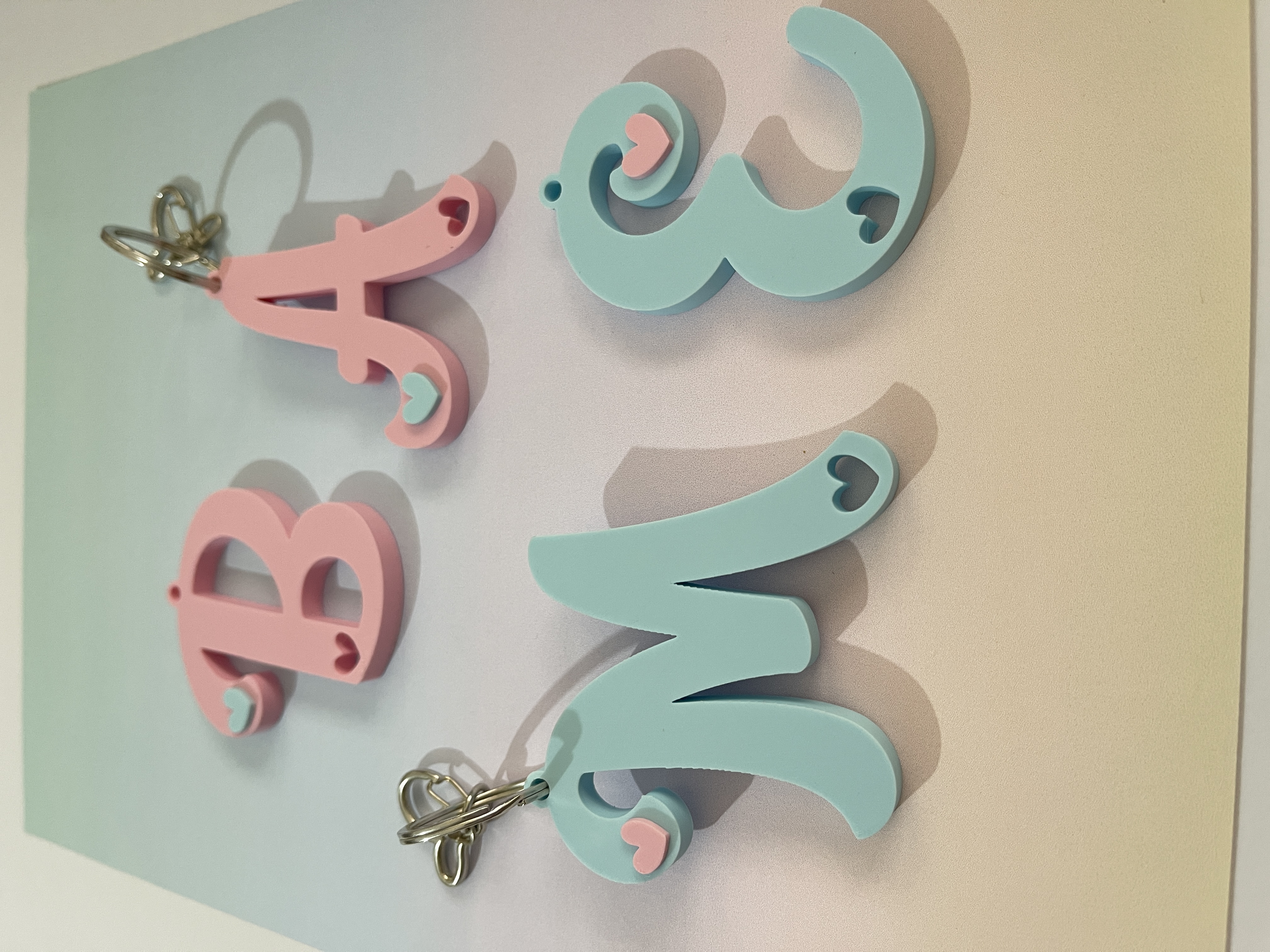 Llaveros de letras con corazón — imagen 3 de impresión 3D