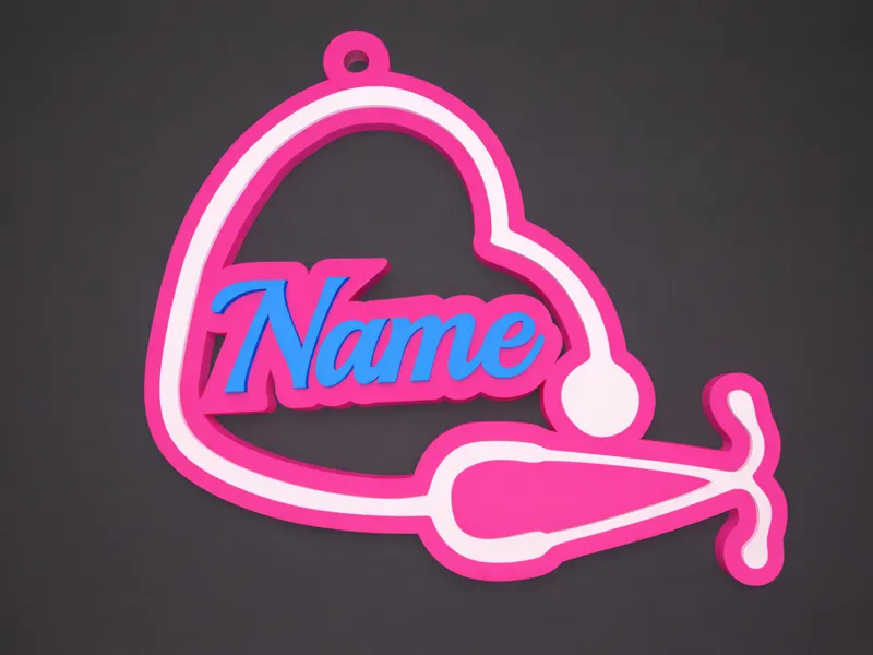 Parametric Nurse Heart Keychain (Customizable)