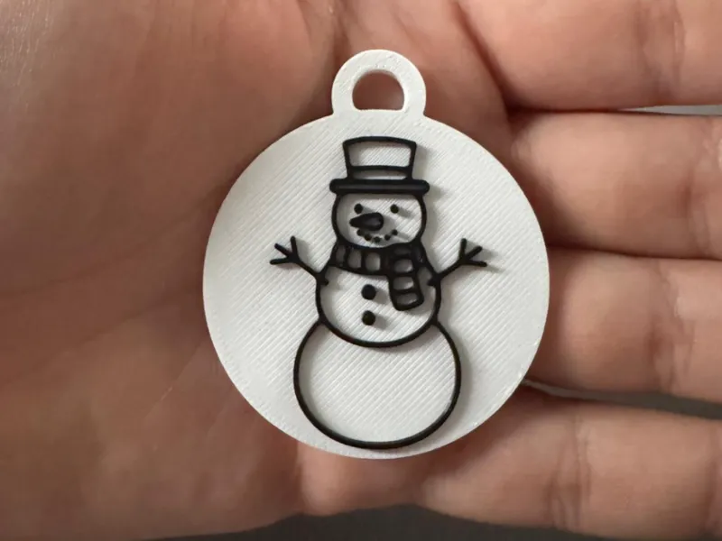 Cute Snowman Multi-Color Ornament Fast Print