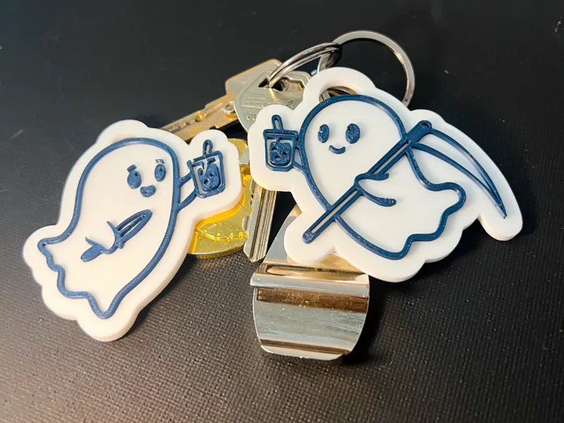 "boo" keychain - Bubble ghosts