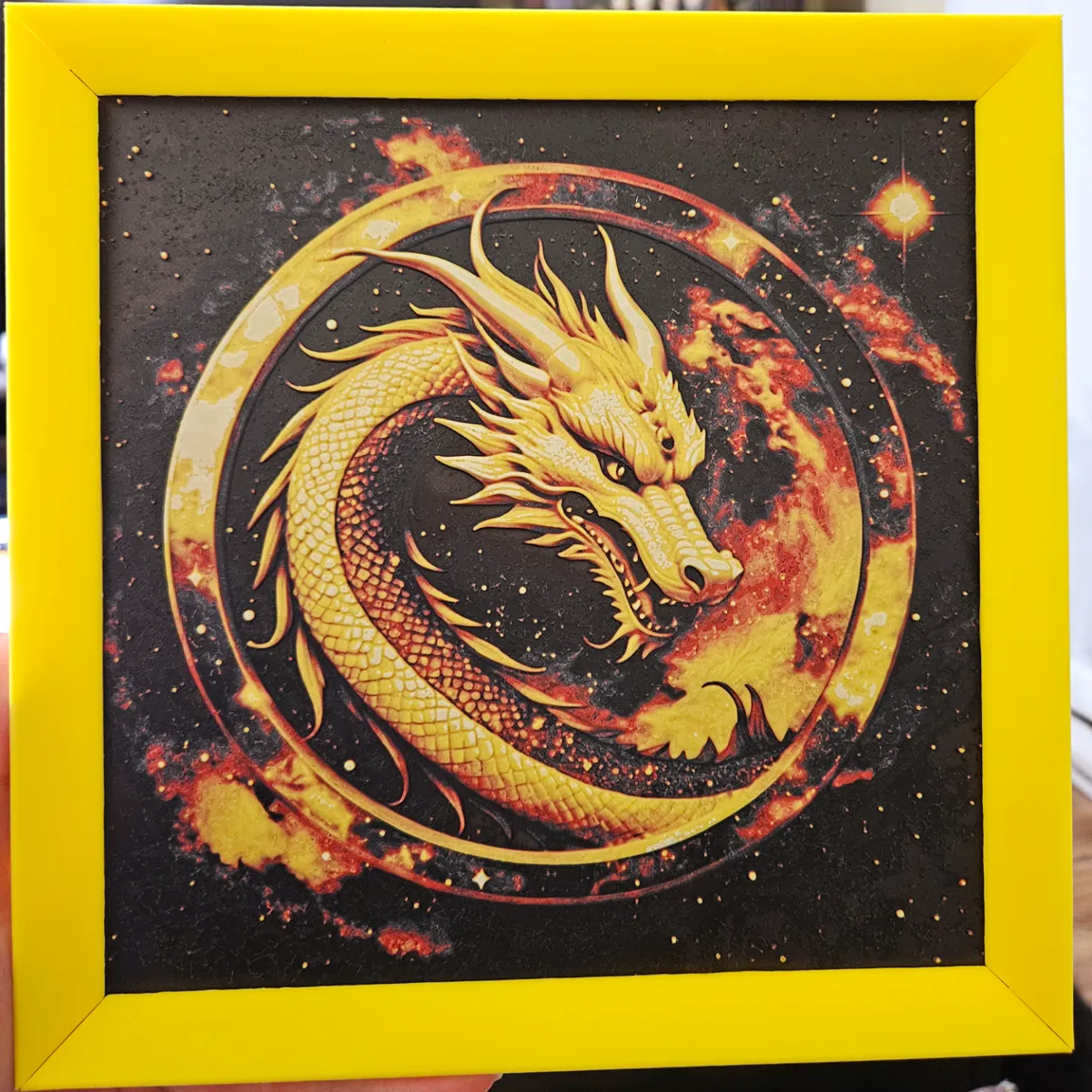 Fire Galaxy Dragon (Hueforge) 200mm x 200mm - Free 3D Print Model ...