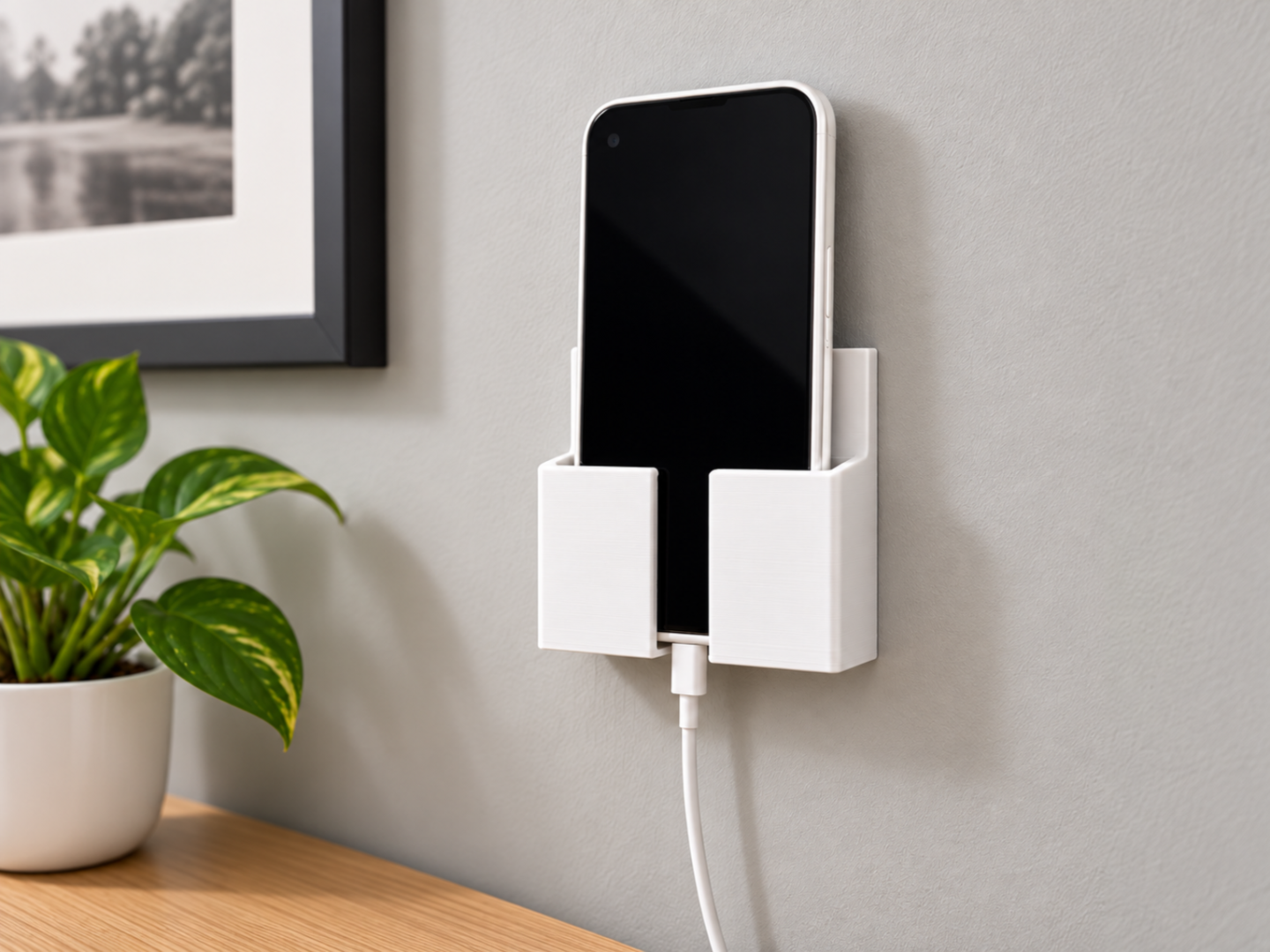 Wall-Mounted Smartphone Charging Holder - 3D printed Organizers, in stock in India