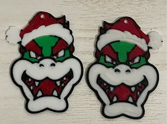 Bowser Christmas earrings - Mario franchise