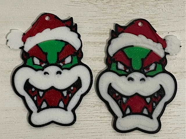 Bowser Christmas earrings - Mario franchise