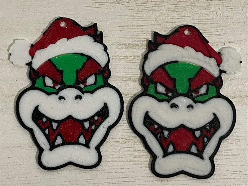 Bowser Christmas earrings - Mario franchise