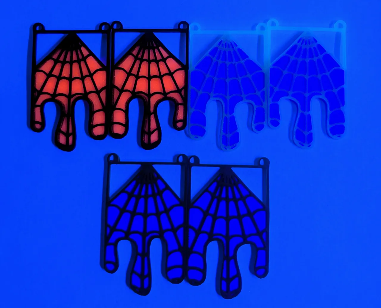 Dripping web earrings view 2