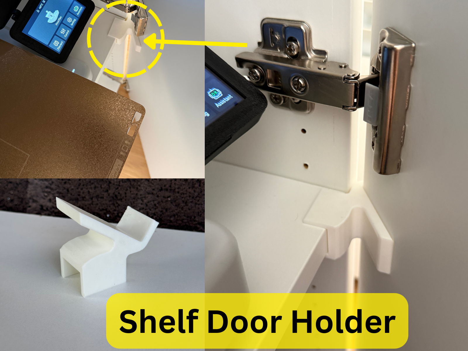 30° Shelf Door Holder for 3D Printer Clearance