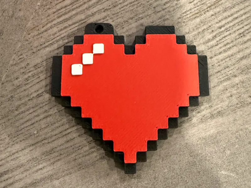 8-Bit Heart Keychain
