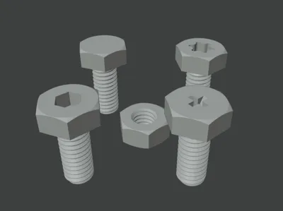 Screw and Nut M4 x 10