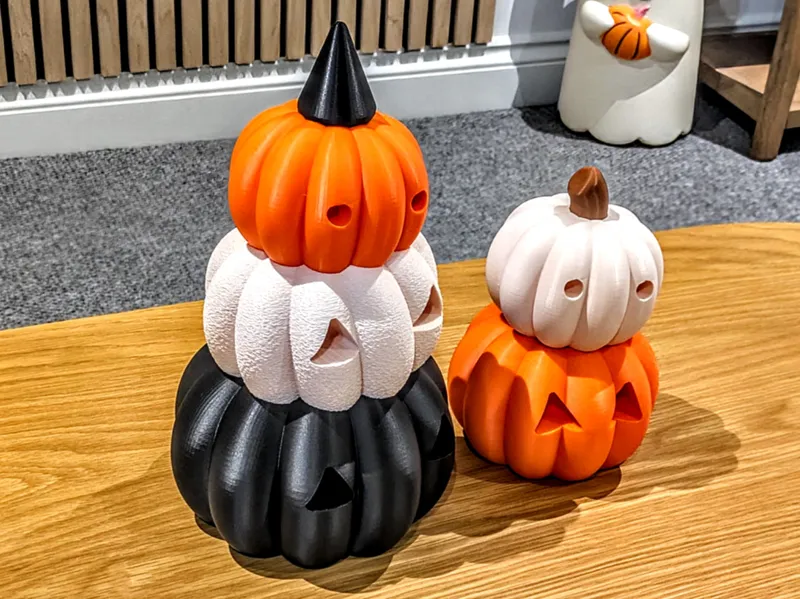 Minimalist stacked pumpkins