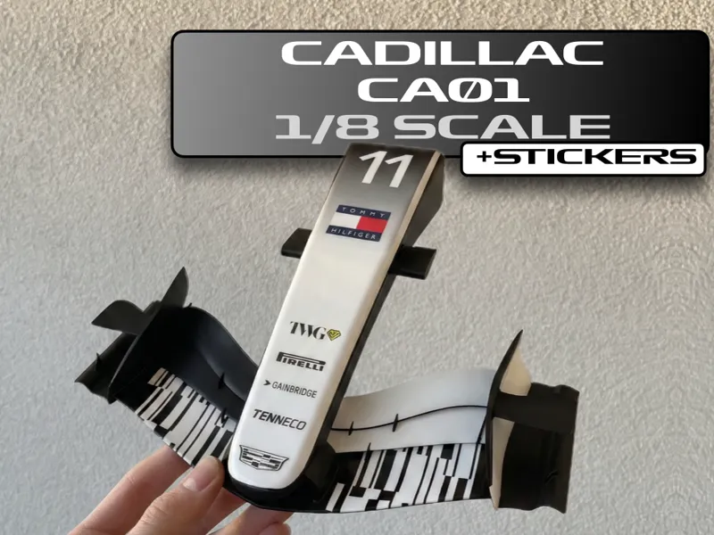Cadillac 2026 F1 Front Wing 1/8 Scale +  stickers