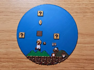 Iconic Super Mario Bros Scene Coaster & Wall Art
