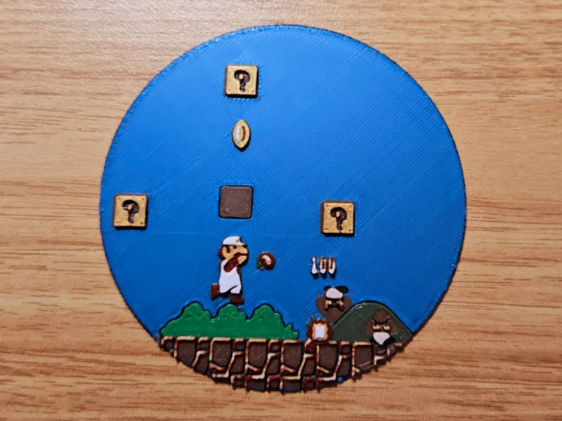 Iconic Super Mario Bros Scene Coaster & Wall Art