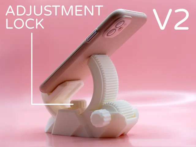 Gear Phone Stand With Lock Bolt by Pork3D.com