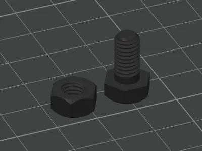 M6 Nut & Bolt - coarse thread