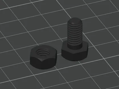 M6 Nut & Bolt - coarse thread
