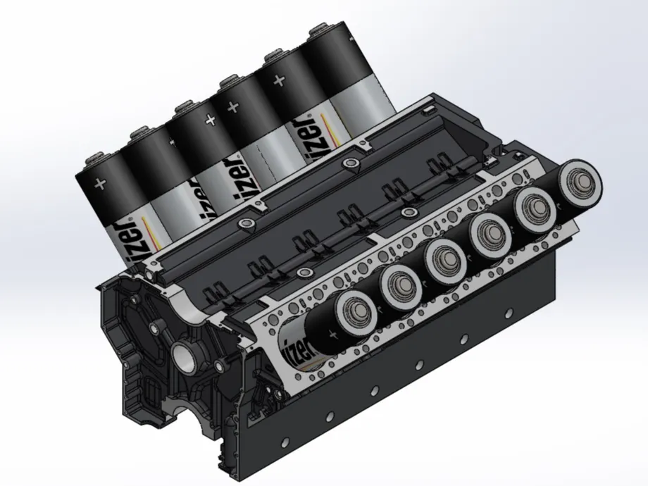 V12 engine block battery holder by oscarvs_11 MakerWorld