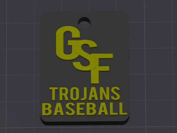 Green Sea Floyds Trojan Baseball Keychain