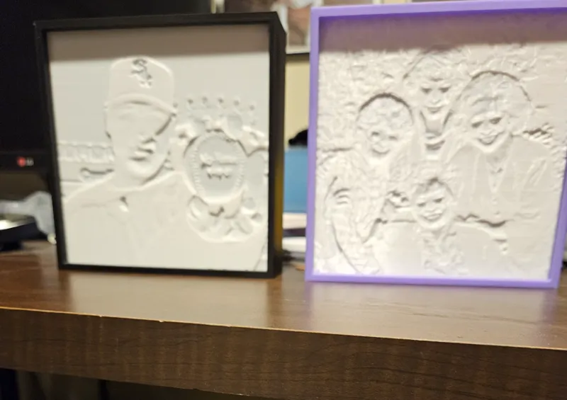 150mm X 150mm lithophane frame.