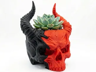 Horned Skull Planter | No AMS Required