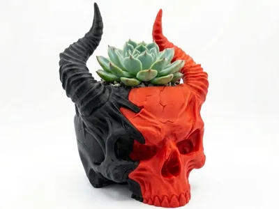 Horned Skull Planter | No AMS Required