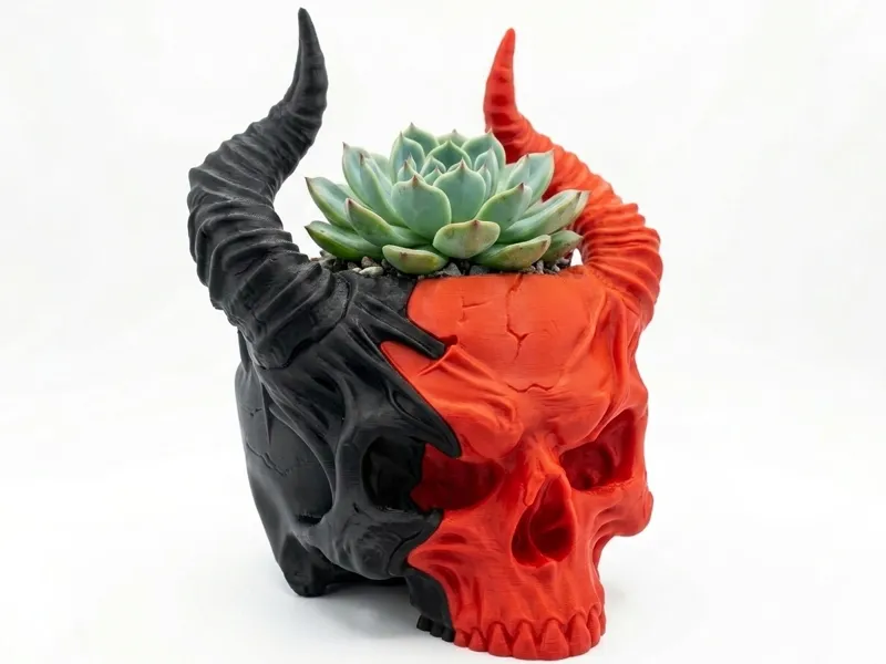 Horned Skull Planter | No AMS Required