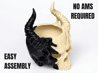 Horned Skull Planter | No AMS Required