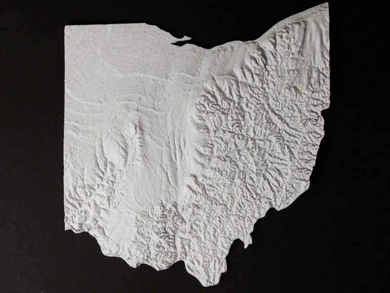 Ohio Topographic 3D Map