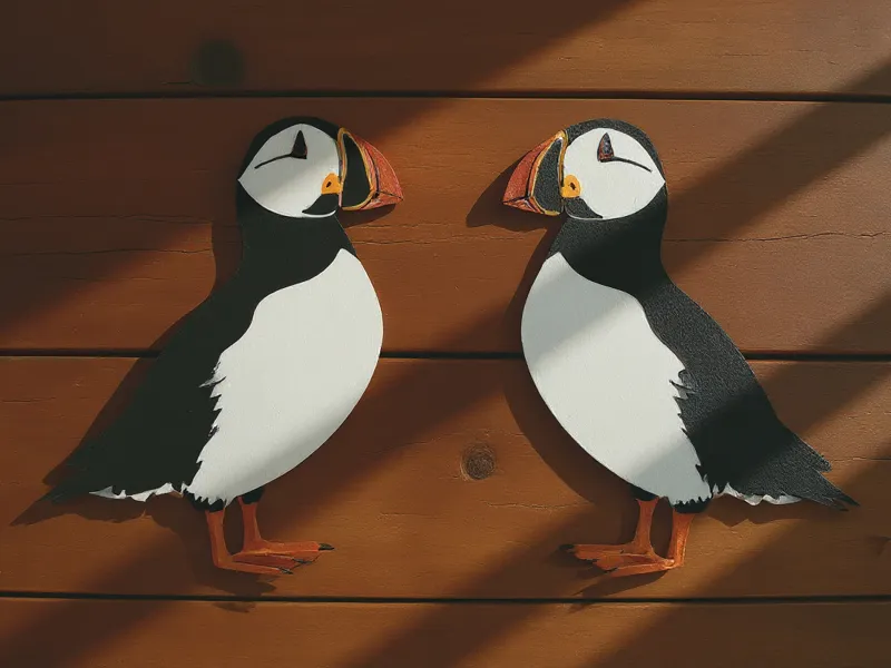 Colored Puffin wall art