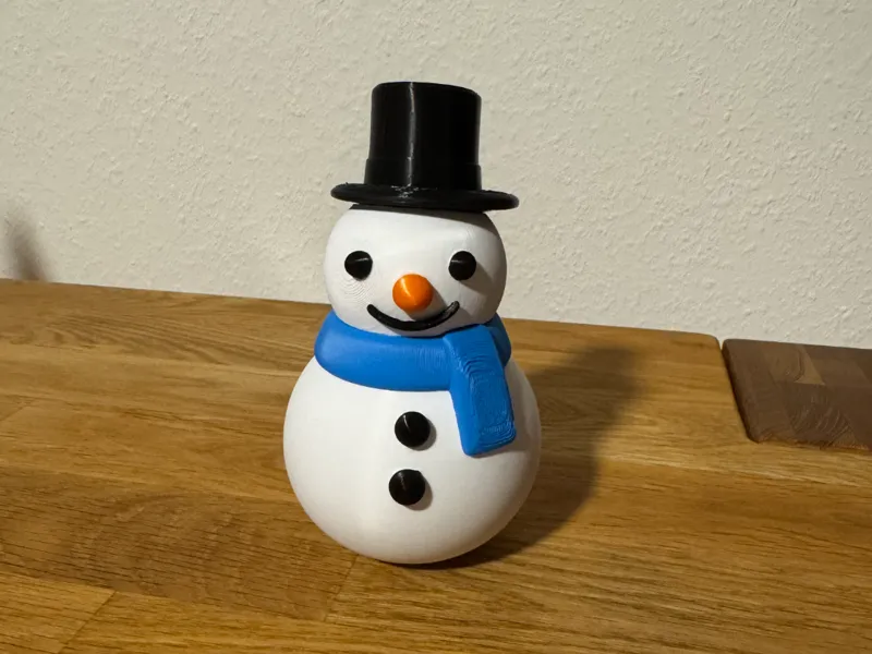 Schneemann farbig zerlegt