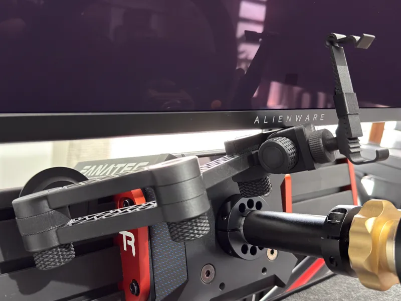 Adjustable phone arm with SimRig extrusion adapter