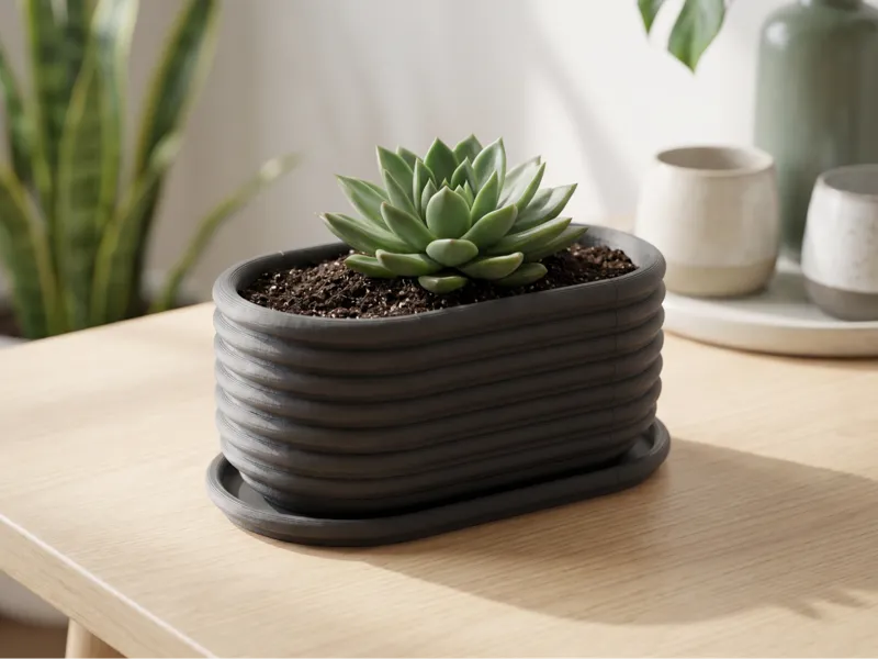 Länglicher Blumentopf im „Wurst-Layer“-Design