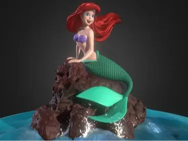 Figurine Ariel sur son rocher