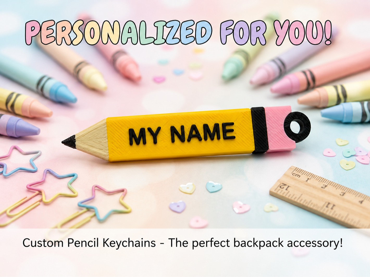Personalized Pencil Keychain - Custom Name - 1