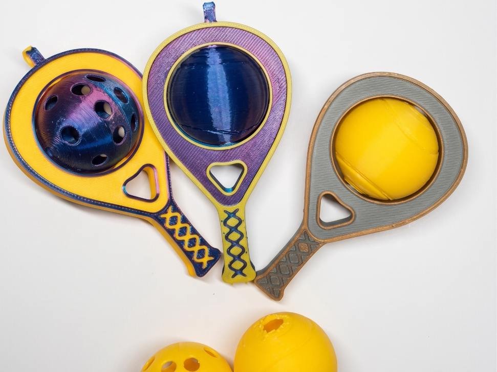 Padel fidget keychain 3D model