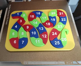 Snake puzzle with numbers
