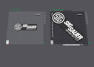 Sig Sticker Design Sig Sauer logo sign plaque 2-sizes - Free 3D Print Model - MakerWorld