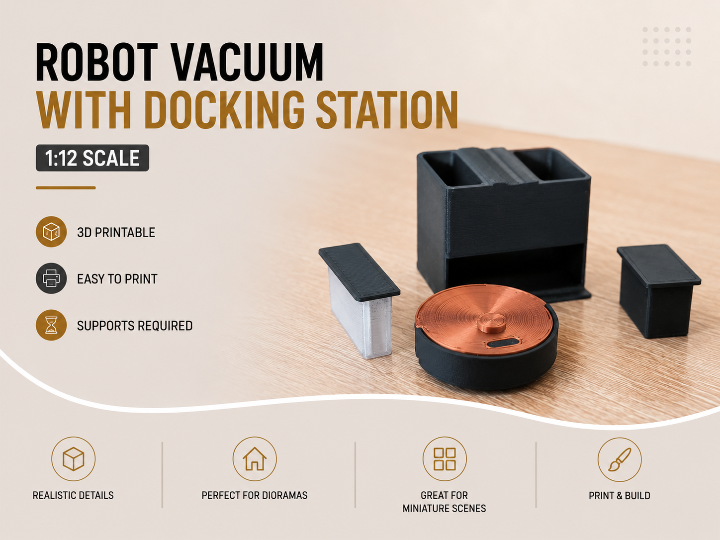 1:12 Robot Vacuum with Self-Empty Dock