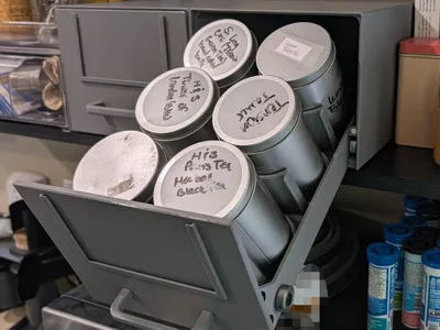 Tip Down Tin Storage Drawer