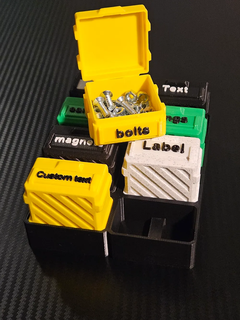 Bambu Lab X1 Carbon 3D printer printing a small yellow part