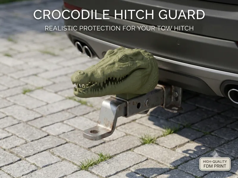 Crocodile Trailer Hitch Cover 2-Inch Receiver