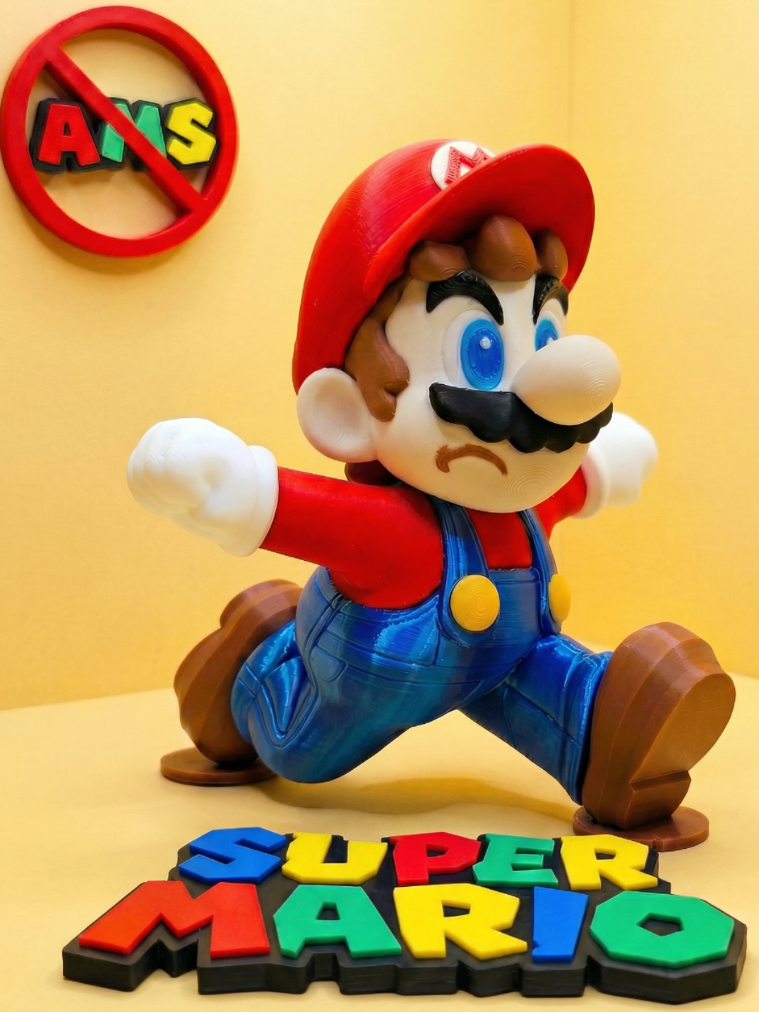 3Dプリント スーパーマリオ マリオ 全力疾走 色分け分解パーツ（AMS