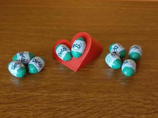 Heart Shaped Display for Chocolate Eggs