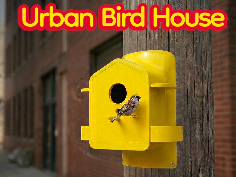 Urban Bird House Feeder Pole Mount Birdhouse
