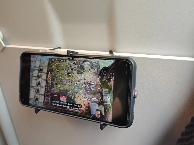 Phone Holder for Train and Airplane Tray Tables