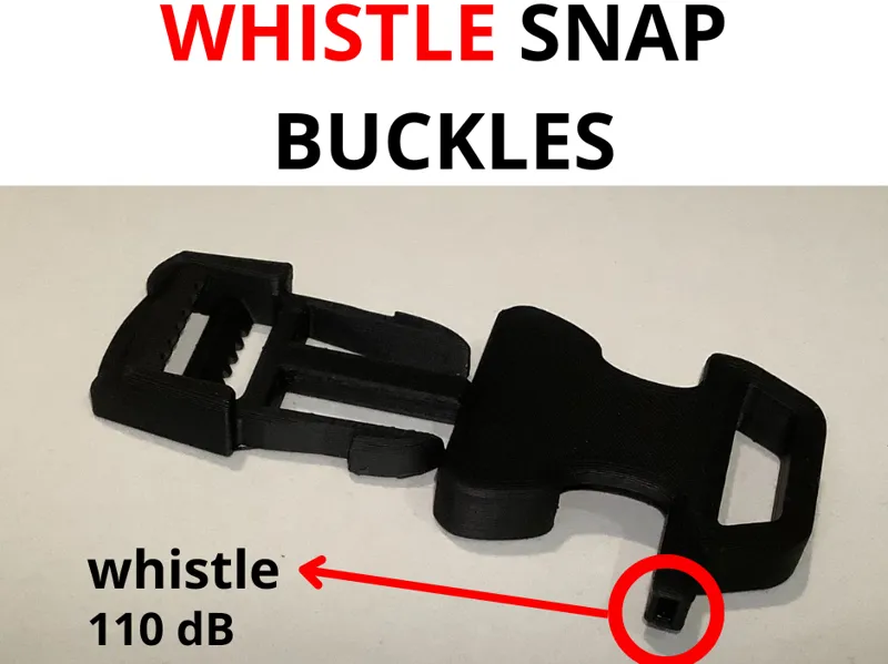Snap buckles with whistle 2 cm - 2,5 cm