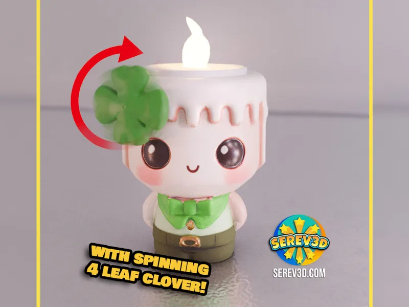 Lucky Charm Candle-Fidget spin head_St Patrick Day